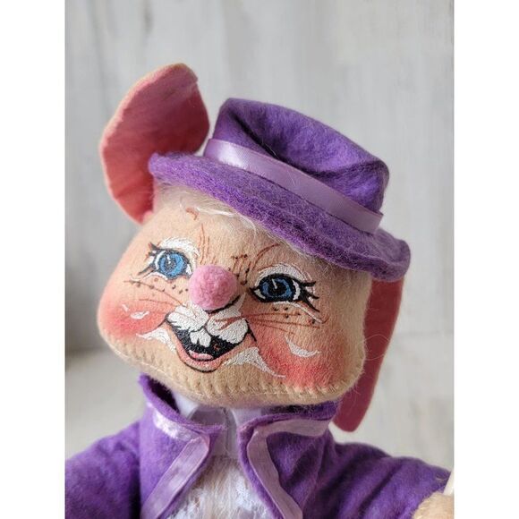 Annalee 1990 Easter Bunny parade baton purple rabbit - Picture 12 of 12